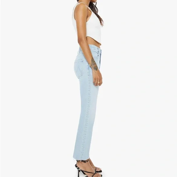 MOTHER LIL Hustler Ankle Fray Women's Straight Leg Jeans in Balls In Your Court - Picture 2 of 10